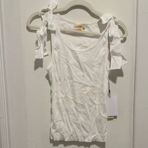 Nation LTD White Tie-Shoulder Tank Top